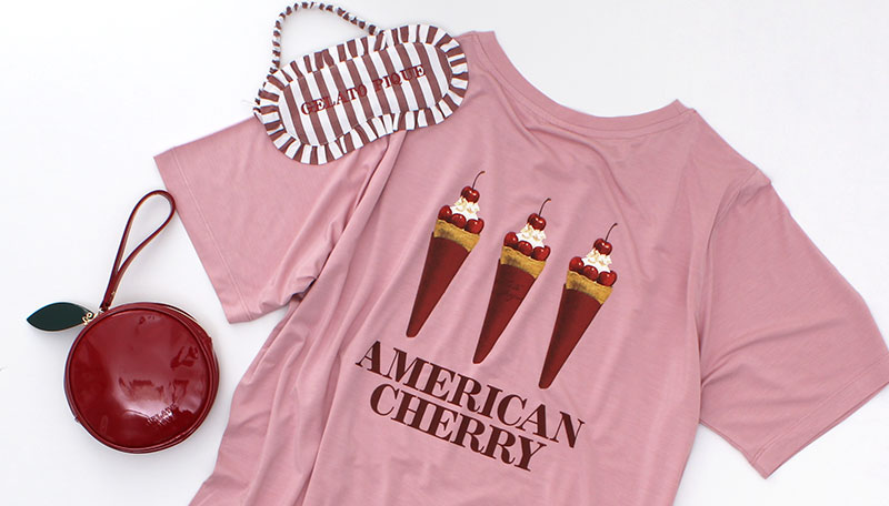 赤 ピンク gelato pique American Cherry ジェラートピケ アメリカンチェリー