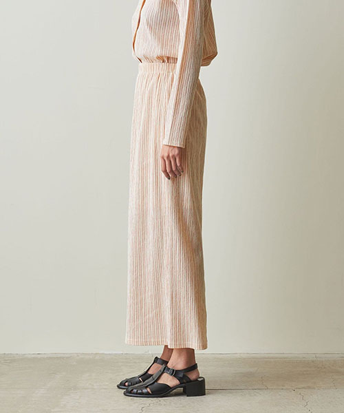 CRAPE STRIPE EASY LONG SKIRT/スカート｜steven alan（レディース