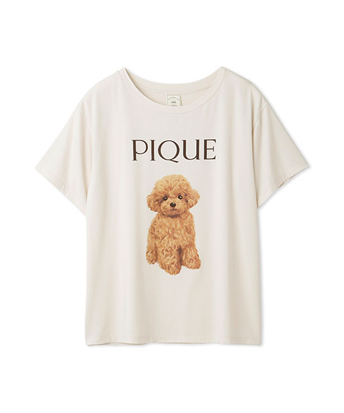 トイプードル柄ワンポイントTシャツ｜gelato pique ジェラート ピケ